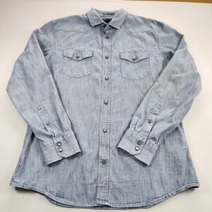 Banana Republic Pearl Snap Button Shirt Denim style 100% Cotton Size L